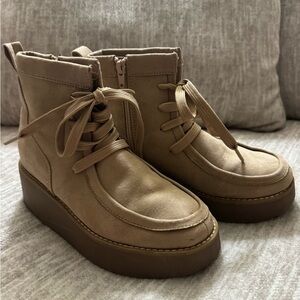 Tan Platform Ankle Boots